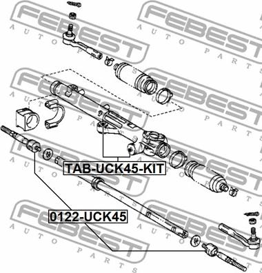 Febest 0122-UCK45 - Осьовий шарнір, рульова тяга autocars.com.ua