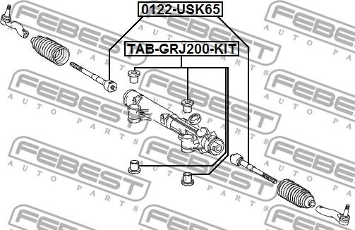 Febest 0122-USK65 - Осевой шарнир, рулевая тяга avtokuzovplus.com.ua