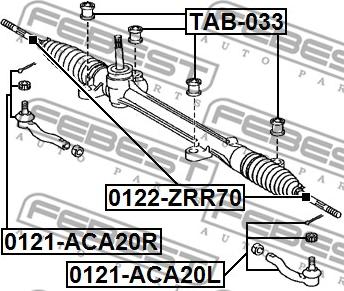 Febest 0122-ZRR70 - Осьовий шарнір, рульова тяга autocars.com.ua