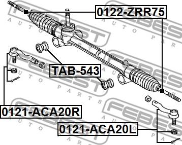 Febest TAB-543 - Підвіска, кермове управління autocars.com.ua