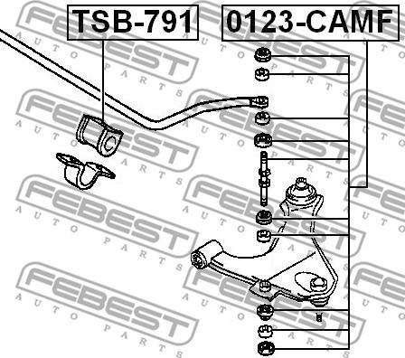 Febest TSB-791 - Втулка, стабілізатор autocars.com.ua