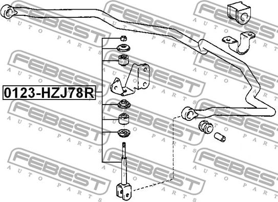 Febest 0123-HZJ78R - Тяга - Стійка стабілізатора autocars.com.ua