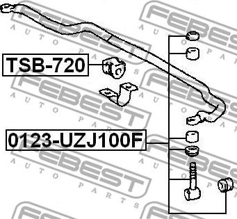 Febest 0123-UZJ100F - Тяга / стійка, стабілізатор autocars.com.ua