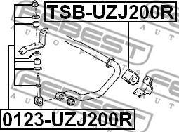 Febest TSB-UZJ200R - Втулка, стабілізатор autocars.com.ua