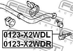 Febest 0123-X2WDR - Тяга / стойка, стабилизатор avtokuzovplus.com.ua