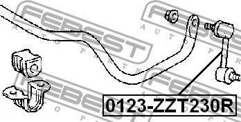 Febest 0123-ZZT230R - Тяга / стойка, стабилизатор avtokuzovplus.com.ua