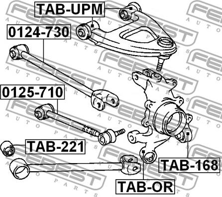 Febest TAB-168 - Сайлентблок, важеля підвіски колеса autocars.com.ua