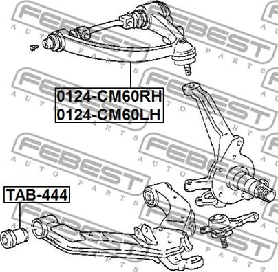 Febest 0124-CM60RH - Важіль незалежної підвіски колеса autocars.com.ua