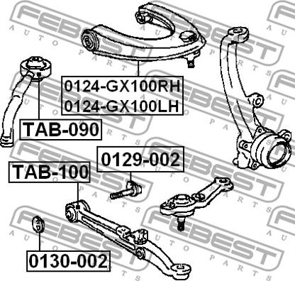 Febest 0124-GX100RH - Важіль незалежної підвіски колеса autocars.com.ua