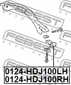 Febest 0124-HDJ100RH - Система тяг і важелів торсиона autocars.com.ua