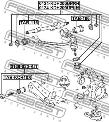 Febest 0124-KDH200UPRH - Важіль незалежної підвіски колеса autocars.com.ua