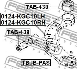 Febest TBJB-PAS - Ремонтний комплект, що несуть / напрямні шарніри autocars.com.ua