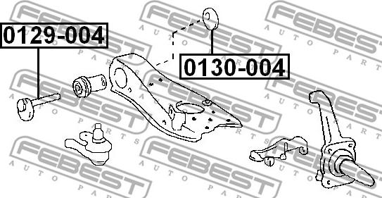 Febest 0130-004 - Чаша холостого ходу, балка моста autocars.com.ua