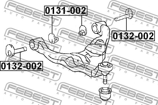 Febest 0132-002 - ВТУЛКА С ЭКСЦЕНТРИКОМ TOYOTA LAND CRUISER PRADO 90 1996-2002 FEBEST autodnr.net