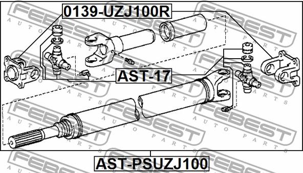 Febest 0139-UZJ100R - Фланець, карданний вал autocars.com.ua