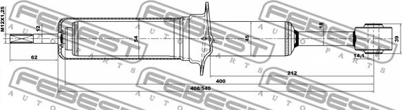 Febest 01658659F - Амортизатор autocars.com.ua