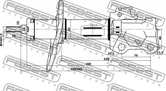 Febest 01660298FL - Амортизатор autocars.com.ua