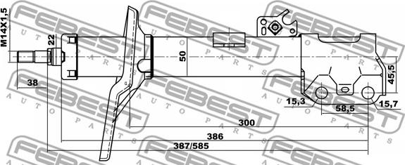 Febest 01664958FL - Амортизатор autocars.com.ua