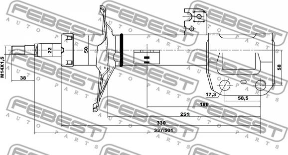 Febest 01665183FL - Амортизатор autocars.com.ua