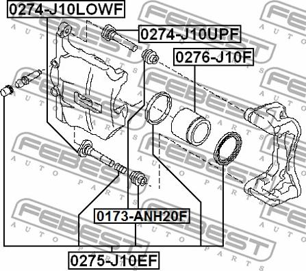 Febest 0173-ANH20F - Пыльник, управление корпуса скобы тормоза avtokuzovplus.com.ua