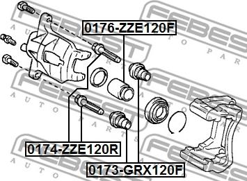 Febest 0173-GRX120F - Елементи гальмівного супорта autocars.com.ua