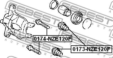 Febest 0174-NZE120F - Елементи гальмівного супорта autocars.com.ua