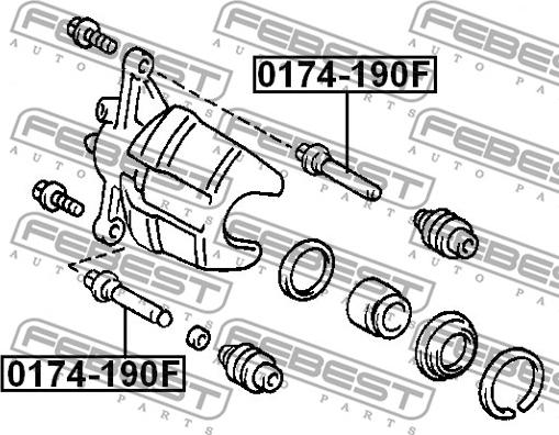 Febest 0174-190F - Направляючий болт, корпус скоби гальма autocars.com.ua