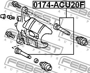 Febest 0174-ACU20F - Направляючий болт, корпус скоби гальма autocars.com.ua