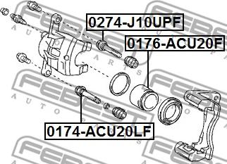 Febest 0174-ACU20LF - Направляючий болт, корпус скоби гальма autocars.com.ua