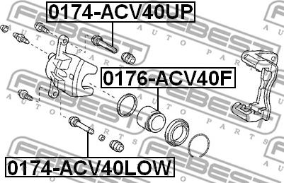 Febest 0174-ACV40LOW - Направляючий болт, корпус скоби гальма autocars.com.ua