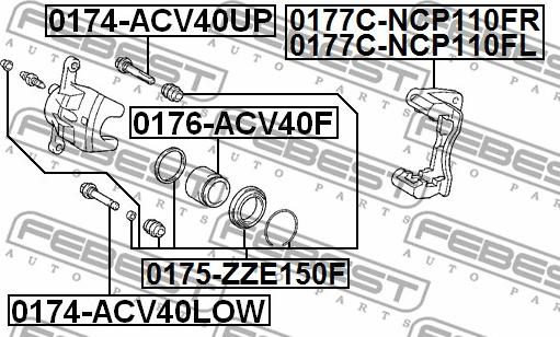 Febest 0176-ACV40F - Поршень, корпус скобы тормоза avtokuzovplus.com.ua