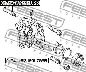 Febest 0174-GWS191UPR - Направляючий болт, корпус скоби гальма autocars.com.ua