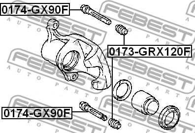 Febest 0174-GX90F - Направляючий болт, корпус скоби гальма autocars.com.ua