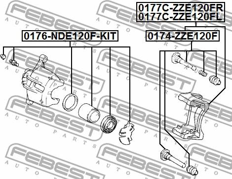 Febest 0177C-ZZE120FR - Скоба гальмівного супорта autocars.com.ua