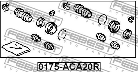 Febest 0175-ACA20R - Ремкомплект, гальмівний супорт autocars.com.ua