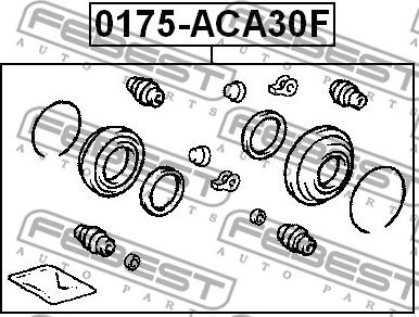 Febest 0175-ACA30F - Ремкомплект, гальмівний супорт autocars.com.ua