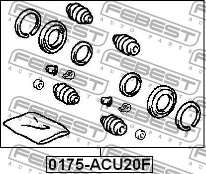 Febest 0175-ACU20F - Ремкомплект, гальмівний супорт autocars.com.ua