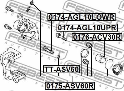 Febest TT-ASV60 - Комплект принадлежностей, тормо avtokuzovplus.com.ua