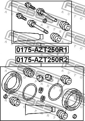 Febest 0175-AZT250R2 - Ремкомплект, тормозной суппорт avtokuzovplus.com.ua