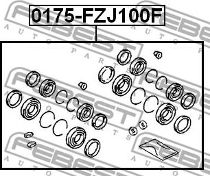 Febest 0175-FZJ100F - Ремкомплект, тормозной суппорт avtokuzovplus.com.ua