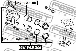 Febest 0175-GSU40F - Ремкомплект, гальмівний супорт autocars.com.ua