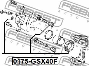 Febest 0175-GSX40F - Ремкомплект, гальмівний супорт autocars.com.ua