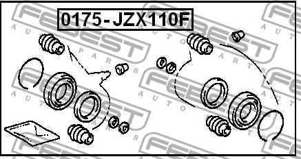 Febest 0175-JZX110F - Ремкомплект, гальмівний супорт autocars.com.ua