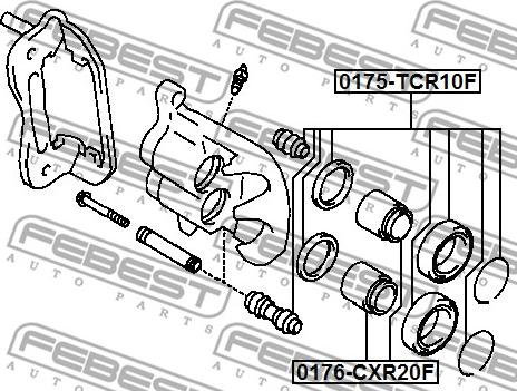 Febest 0176-CXR20F - Поршень, корпус скоби гальма autocars.com.ua