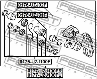 Febest 0176-UZJ01F - Поршень, корпус скобы тормоза avtokuzovplus.com.ua