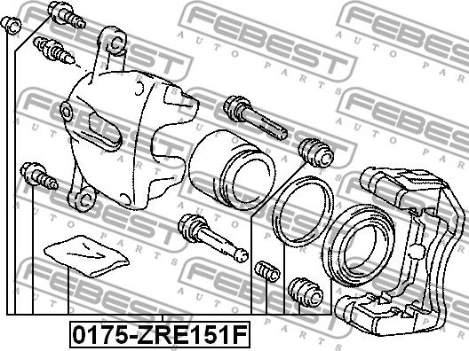 Febest 0175-ZRE151F - Ремкомплект, тормозной суппорт avtokuzovplus.com.ua