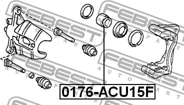 Febest 0176-ACU15F - Поршень, корпус скоби гальма autocars.com.ua