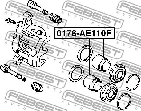 Febest 0176-AE110F - Поршень, корпус скоби гальма autocars.com.ua