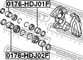 Febest 0176-HDJ02F - Поршень, корпус скоби гальма autocars.com.ua