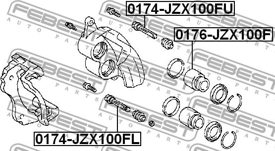 Febest 0176-JZX100F - Поршень, корпус скоби гальма autocars.com.ua